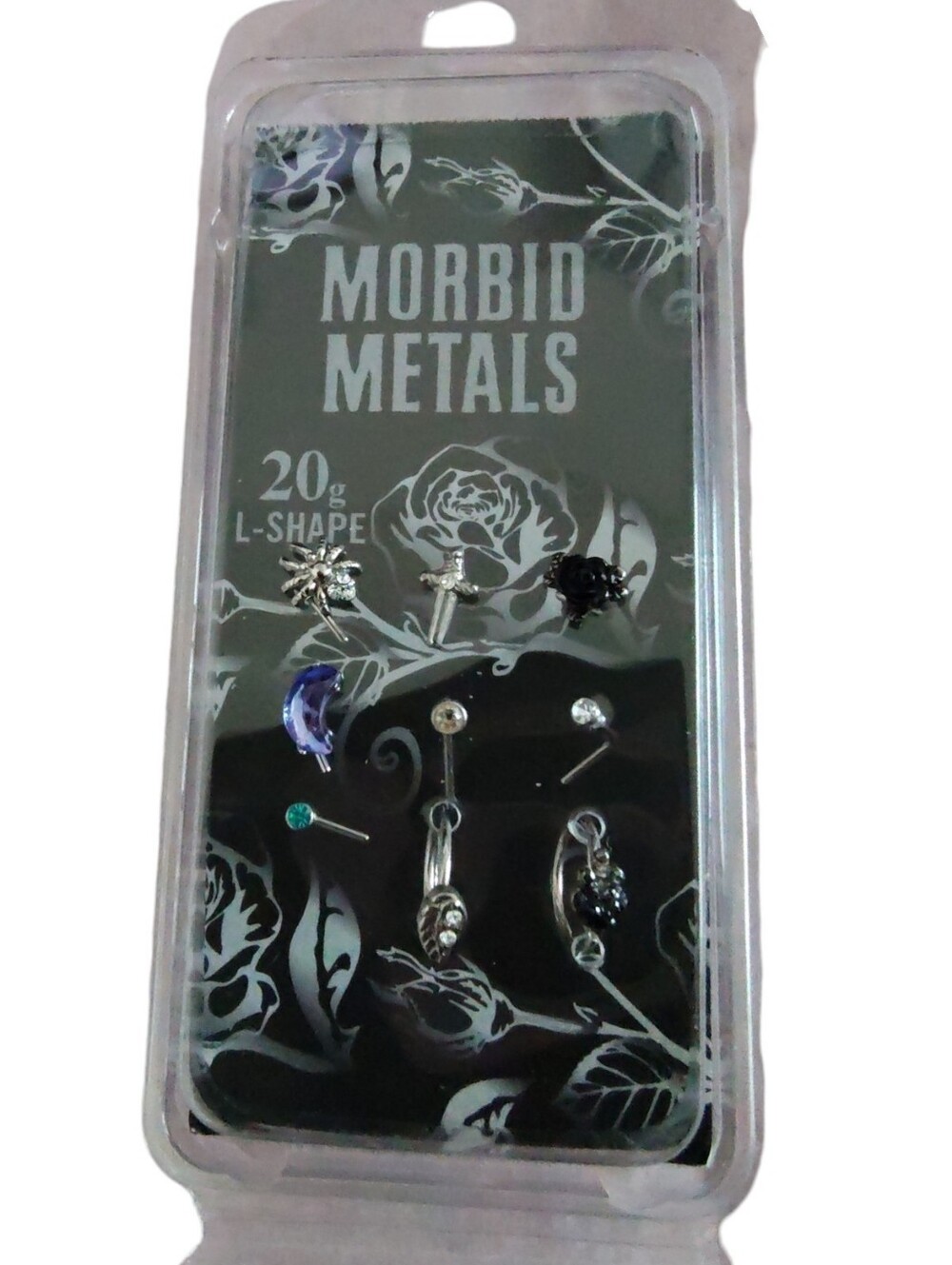 Morbid Metals 20-Gauge L-Shape Nose Ring Set NWT